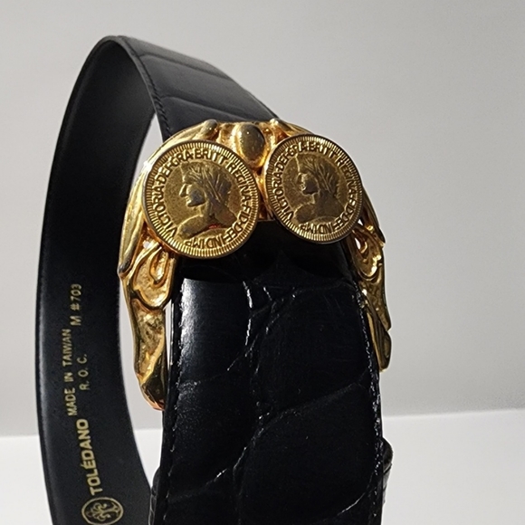 Vintage x Toledano Queen Victoria Black Leather Belt - Picture 3 of 11